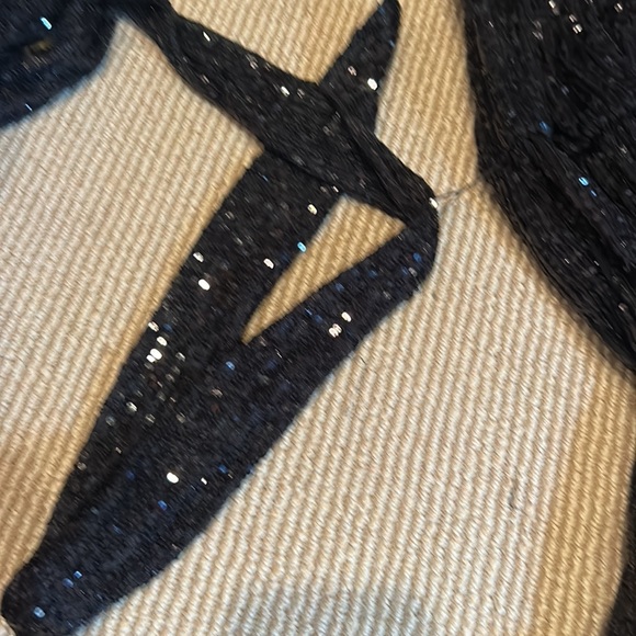 NWT FREE PROPLE christa sequined romper in black size small - Picture 13 of 16